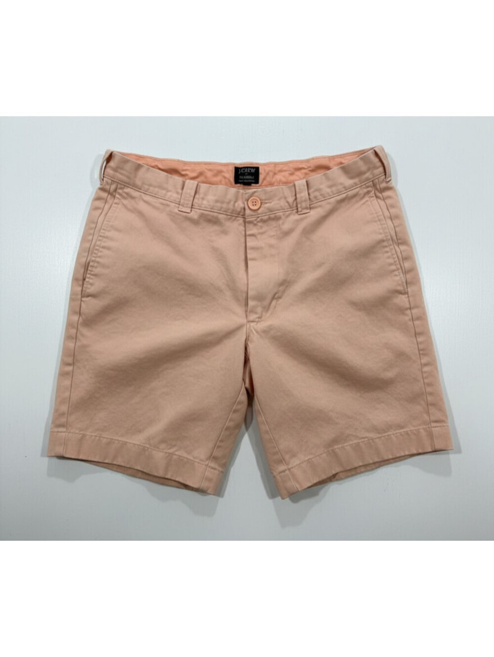 J Crew Gramercy Shorts Mens 31 Pink Salmon Chino Flat Front 9 Inseam